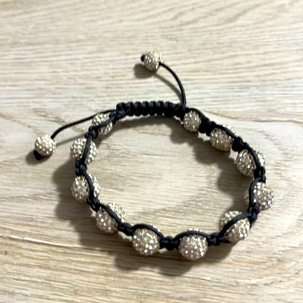 ICED DISCO BALL HIP HOP MACRAME BEADED BRACELET